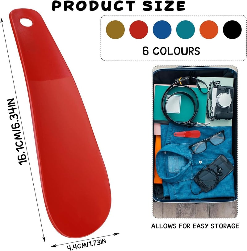 DreamAug 6-Pack Mini Shoe Horns – 6.2" Small Plastic Shoe Horn Set for Men, Women & Kids, Portable Shoe Helpers for Boots, Heels, Sneakers & Travel Use - Image 2